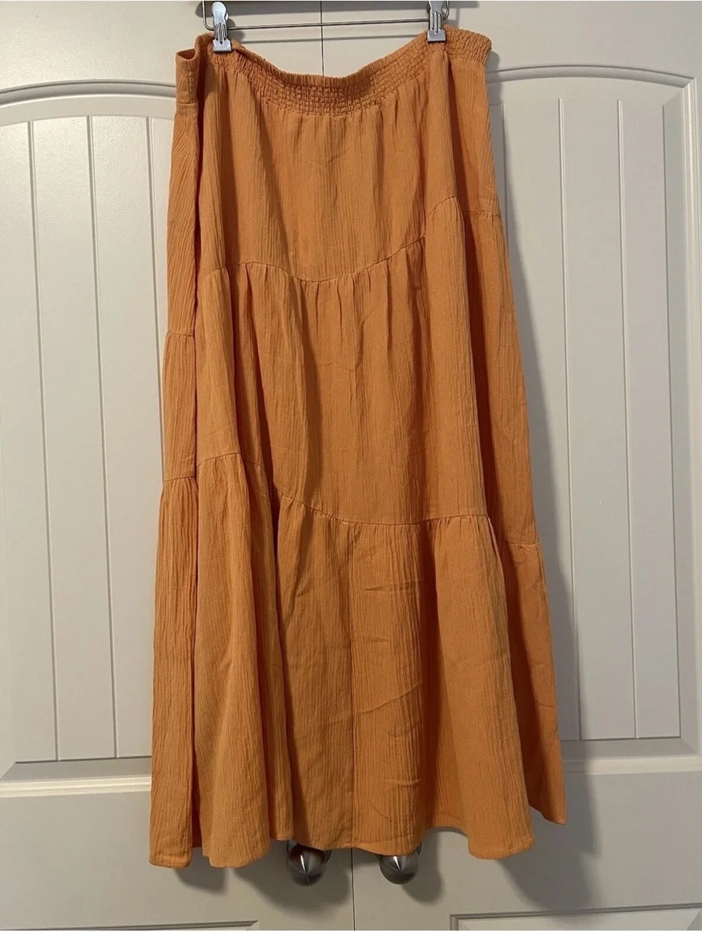 Soft Surroundings Apricot Tan Orange Madison Gauze Long Maxi Skirt Size XXL